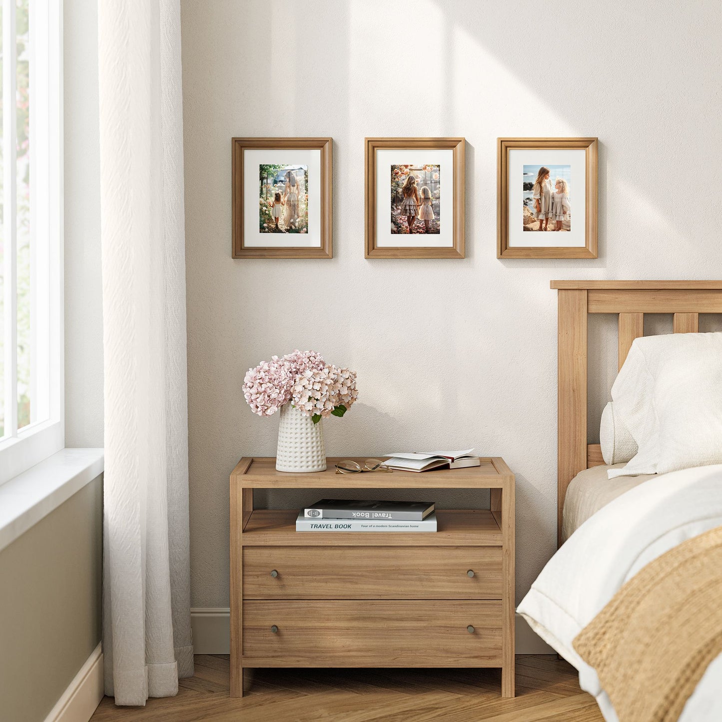 8x10 Picture Frames with 6 Mats for Wall, Set of 3