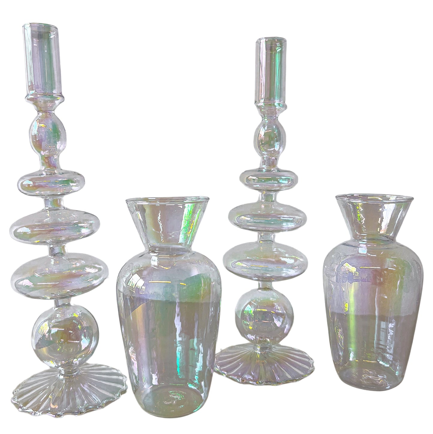 Rainbow Prism Vase - Pair