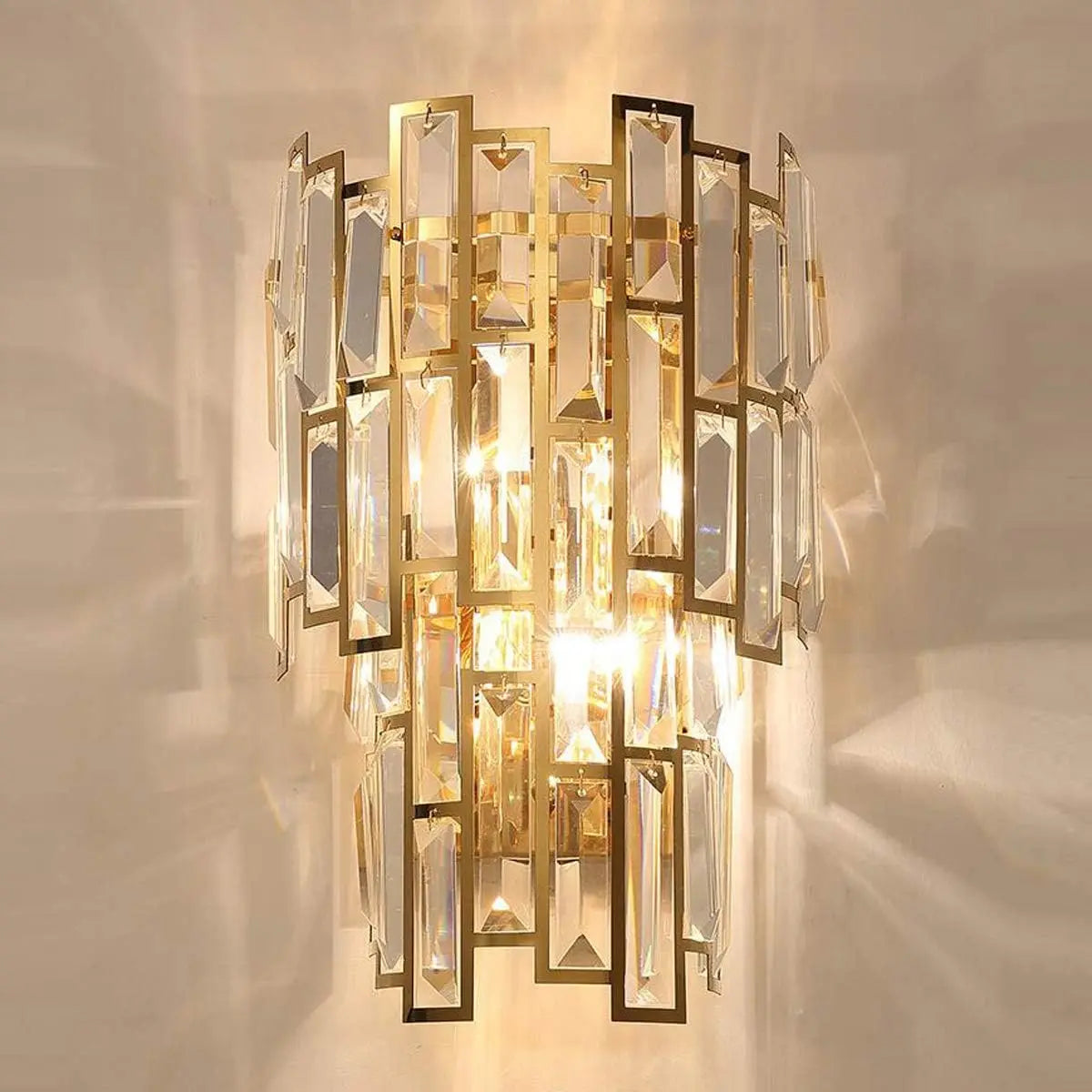 Luxury Golden Crystal LED Ceiling Lamp - Modern Round Ceiling Chandelier for Dining and Living Rooms