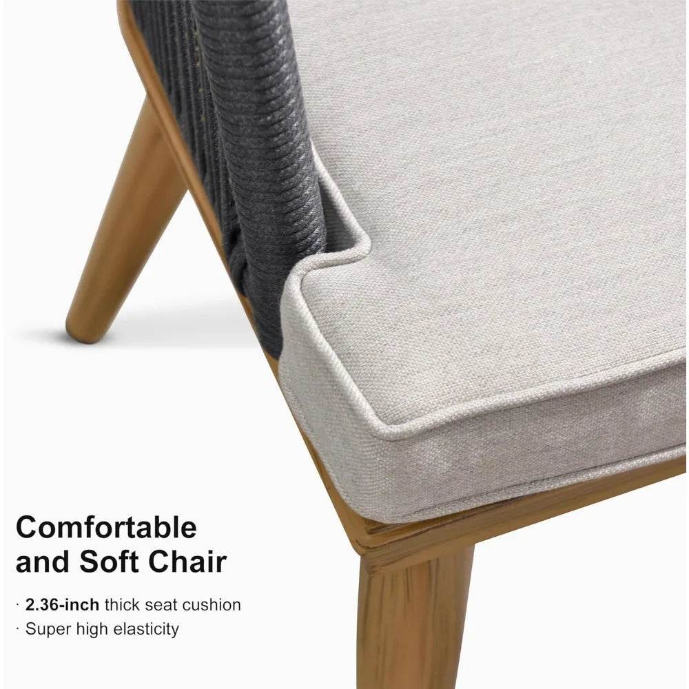 11 Pieces Patio Dining Set with Teak-Finish Aluminum Frame