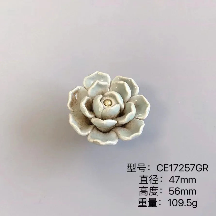 Handmade Ceramic Flower Knobs – Creative Cabinet and Drawer Knobs for Furniture Accessories
