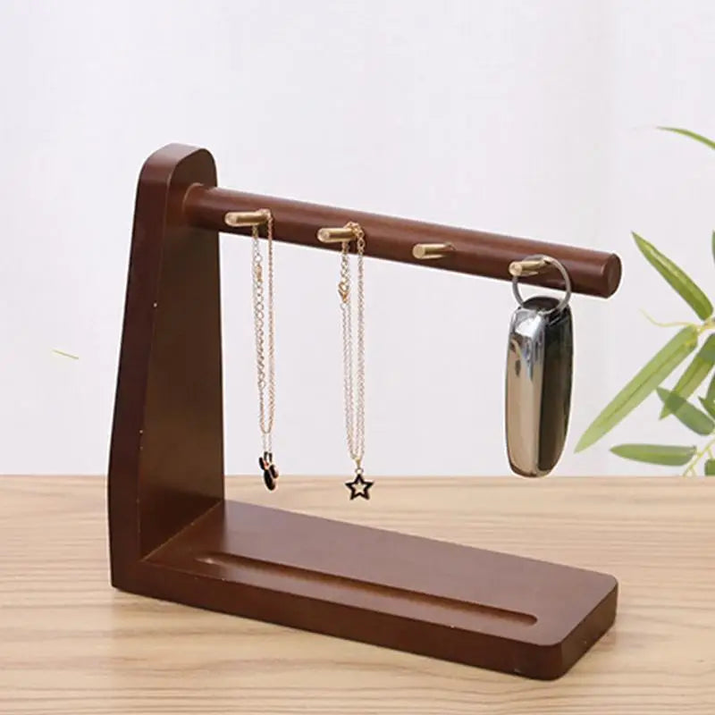 Tabletop Key Holder Rack Entryway Wood Key Stand Key Storage Organizer for Doorway Necklace and Jewelry Organizer for Bedroom