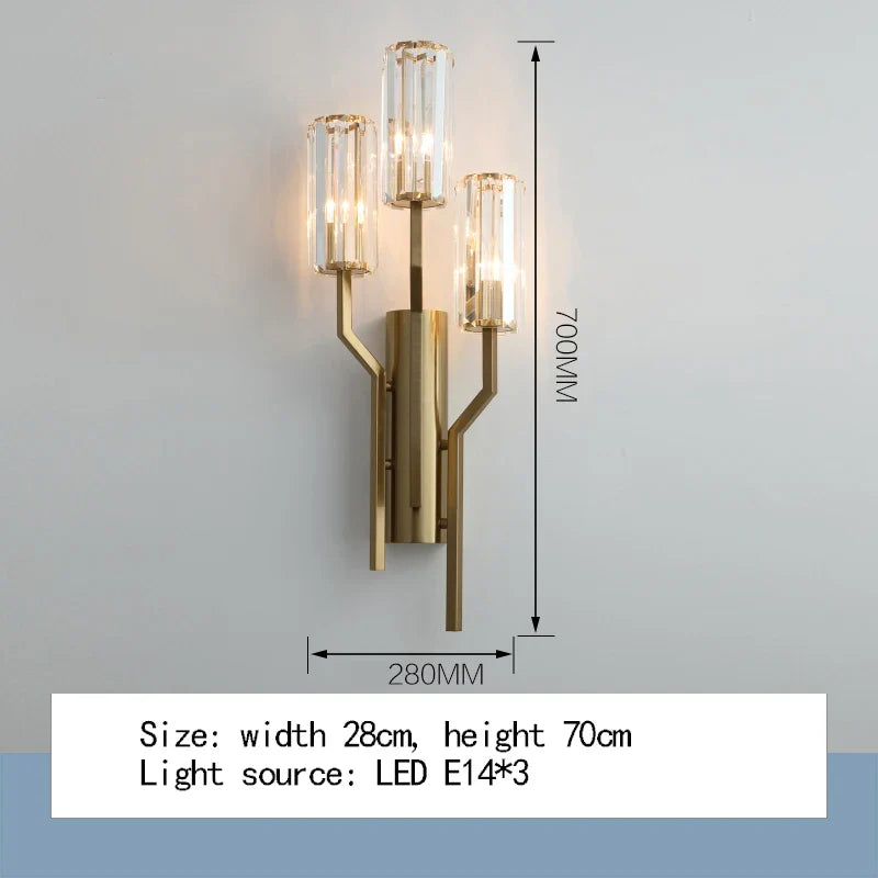 Aurora - Living Room Light Luxury Wall Light Crystal TV Background Wall Light Modern Minimalist Decorative LED Wall Lamps