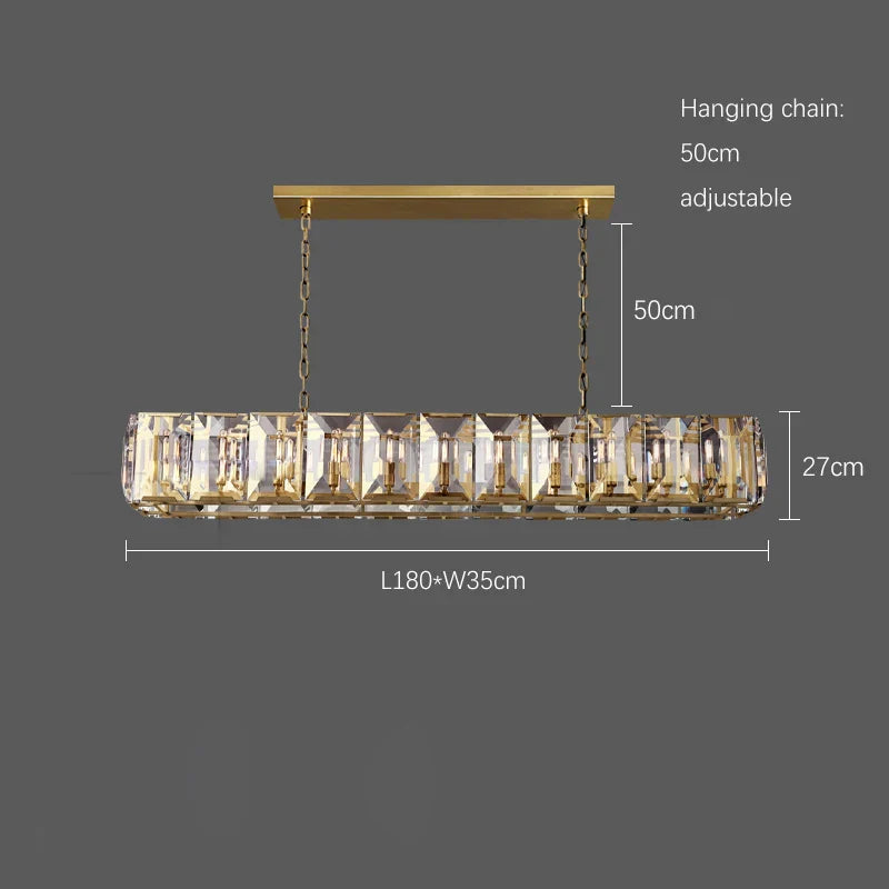 Timeless Classic American LED Crystal Chandelier - Available in Gold, Silver, and Black Finishes, Perfect for Dining Rooms