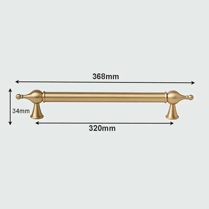 Modern Brass Cabinet Handles – Brushed Gold Bar Knobs for Furniture (60mm-368mm)