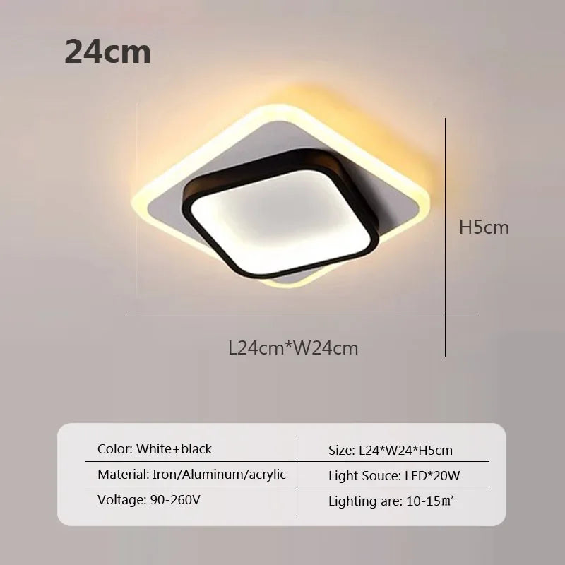 Modern LED Surface Mount Ceiling Light - Versatile Lighting Fixture for Cloakroom, Bedroom, Hallway, and Living Room