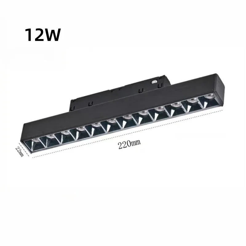 LED Embedded Magnetic Track Light - 6W/12W/18W/24W Folding Grille Spotlight