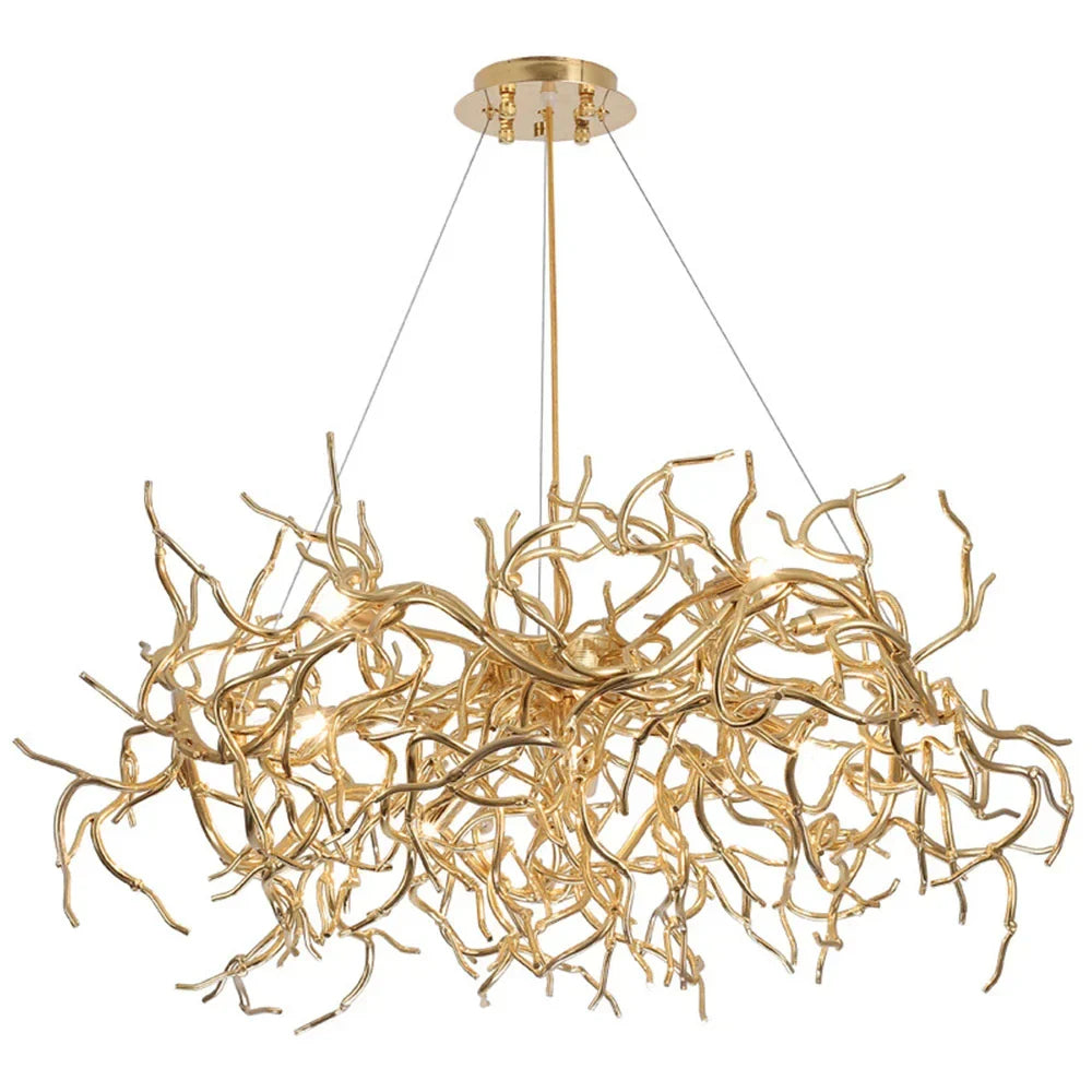 Modern Luxury Chandelier Lighting - LED Gold Branch Chandelier for Living Rooms, Dining Rooms, and Home Decor with Aluminum Tree Design