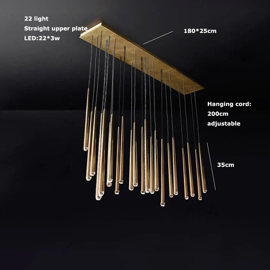 Trendy American Classic Crystal Chrome Chandelier - LED Hanging Lamp