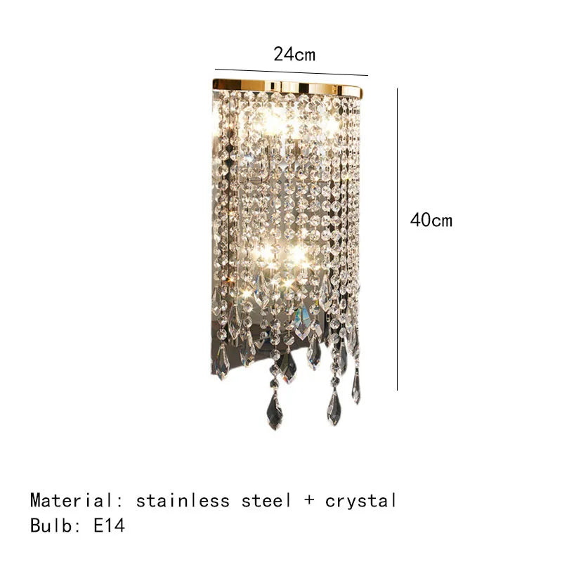 Cayson Modern Luxury Transparent Crystal Wall Lamp - Illuminate Your Space with Elegance