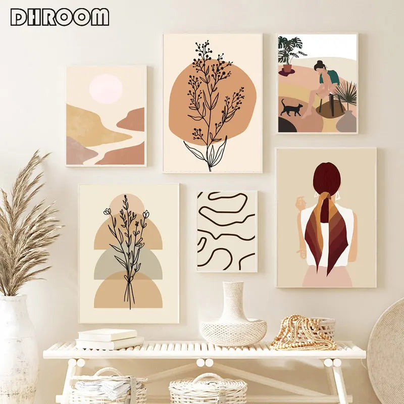 Abstract Paintings Lines Botanical Boho Posters Picture Canvas Painting Matisse Character Landscape Wall Art Room Decor Poster