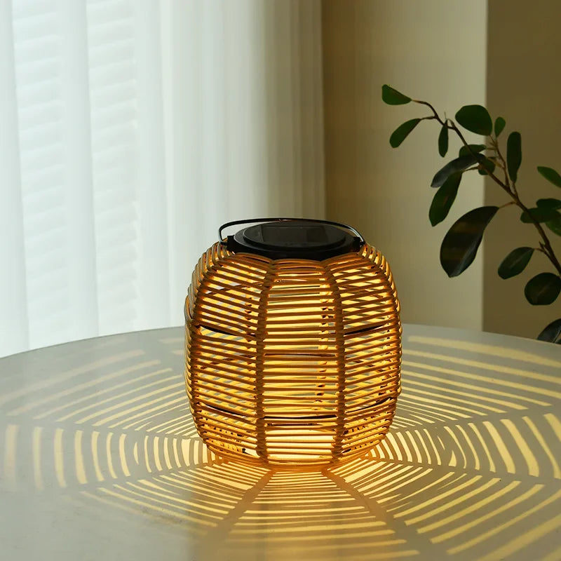 Imitation Rattan Solar Landscape Lamp - Waterproof Yard Lantern for Outdoor Decor