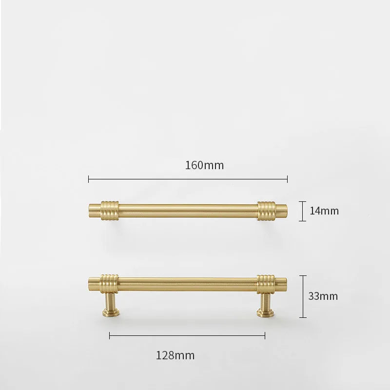 Satin Gold Furniture Handle – Solid Brass Cabinet Knobs and Drawer Pulls (50mm-358mm)