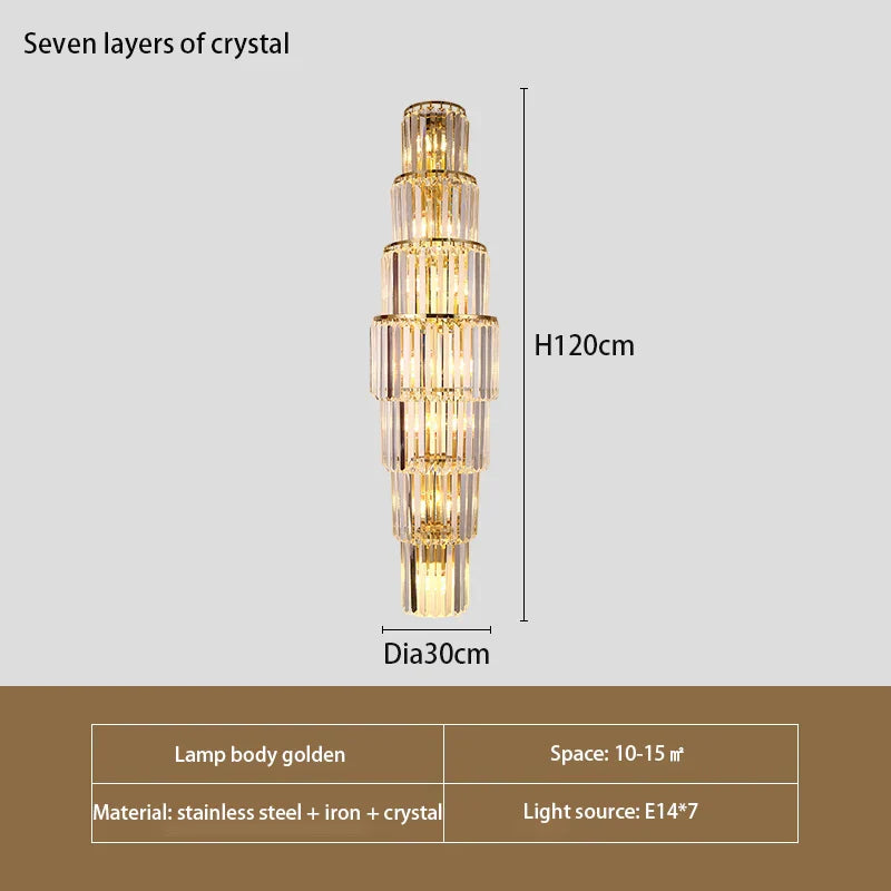 Brooklyn Hotel Lobby Crystal Wall Lamp - Luxurious Lighting for Elegance and Style