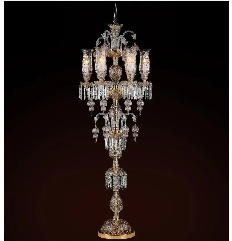 Modern Clear Golden Crystal Table Lamp - Artistic Decor for Bedroom and Living Room