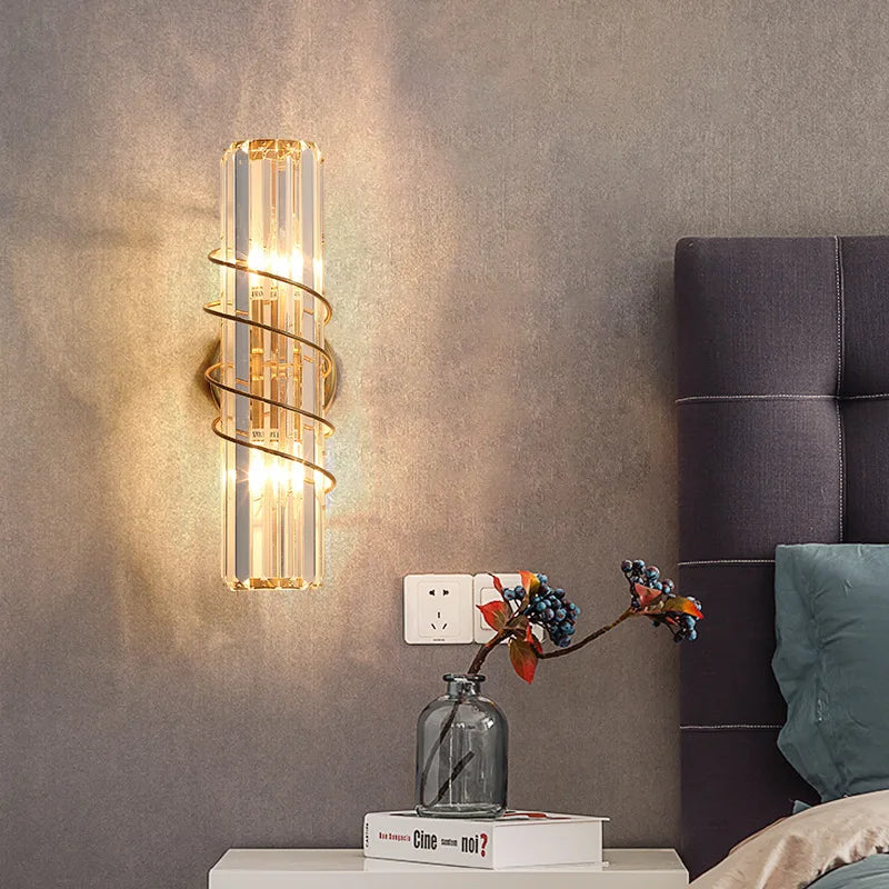 Ella's Nordic Minimalist Crystal Wall Lamp - Stylish Lighting for Your TV Background and Aisle