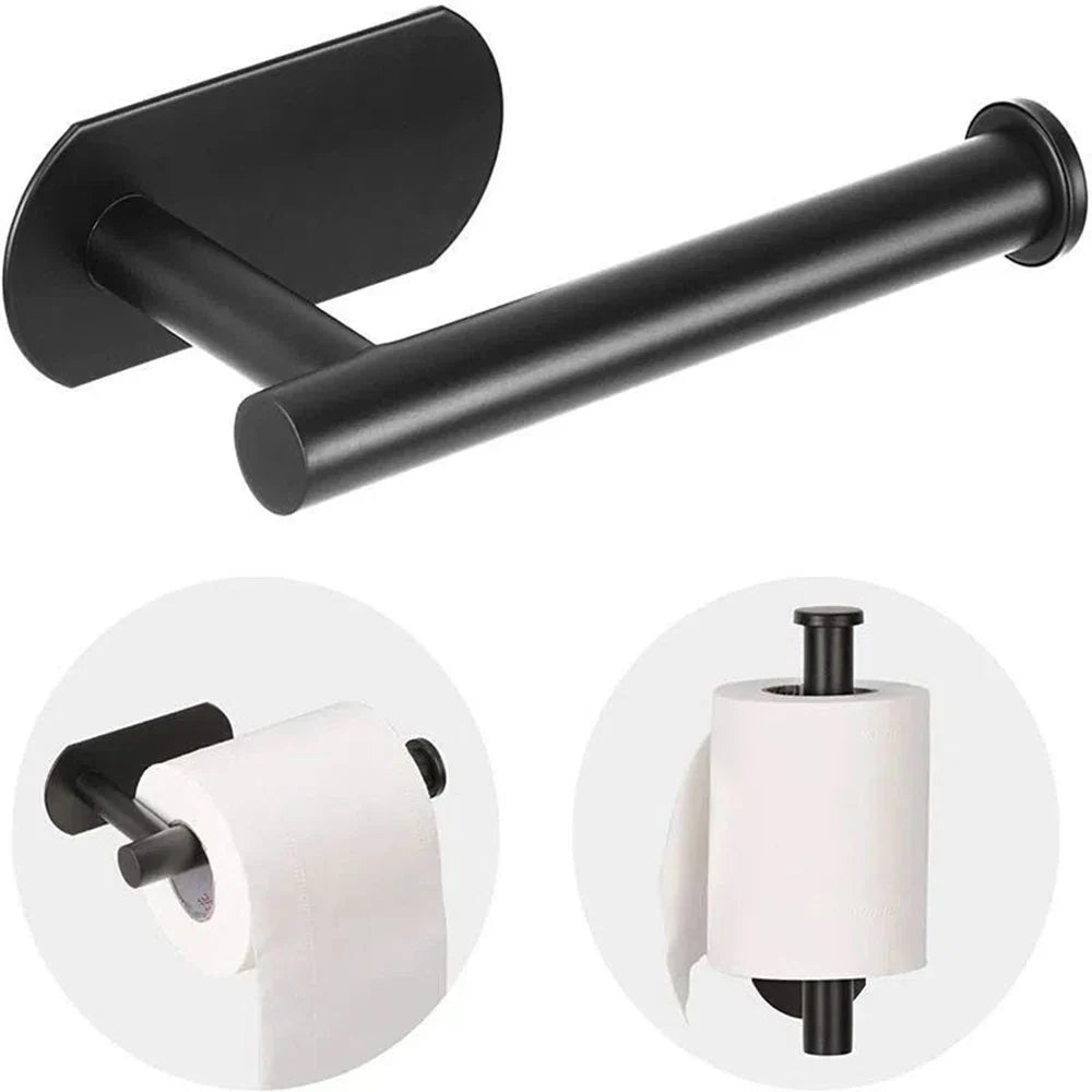 Stainless Steel Wall Mount Paper Holder & Storage Hook