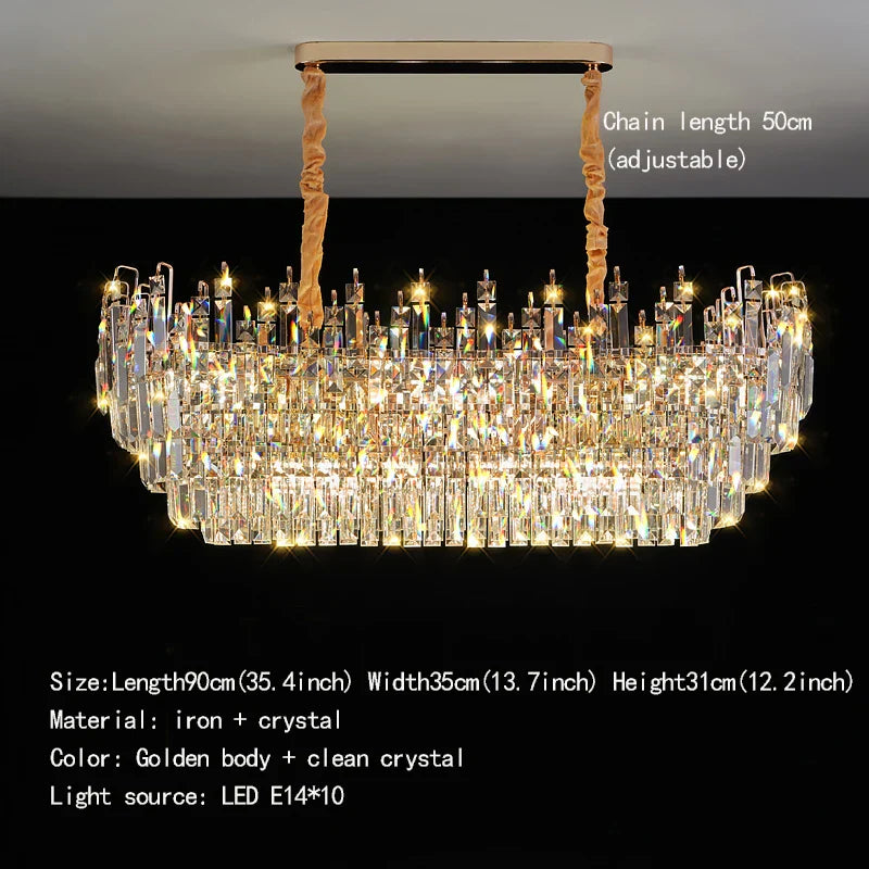 Exquisite Light Luxury Crystal Chandelier for Elegant Living and Dining Spaces