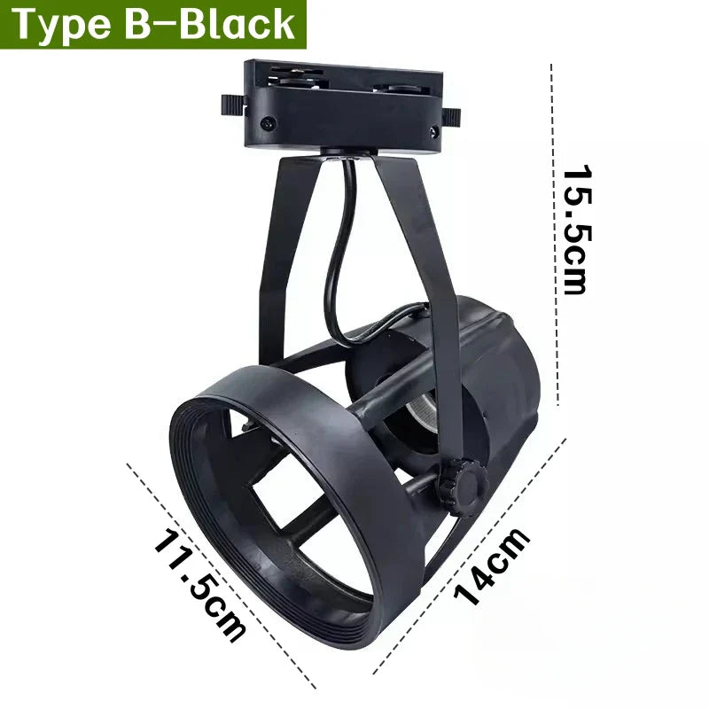 E27 LED Track Light Holder Base - 2-Wire Rotatable Ceiling Rail Lamp Fittings