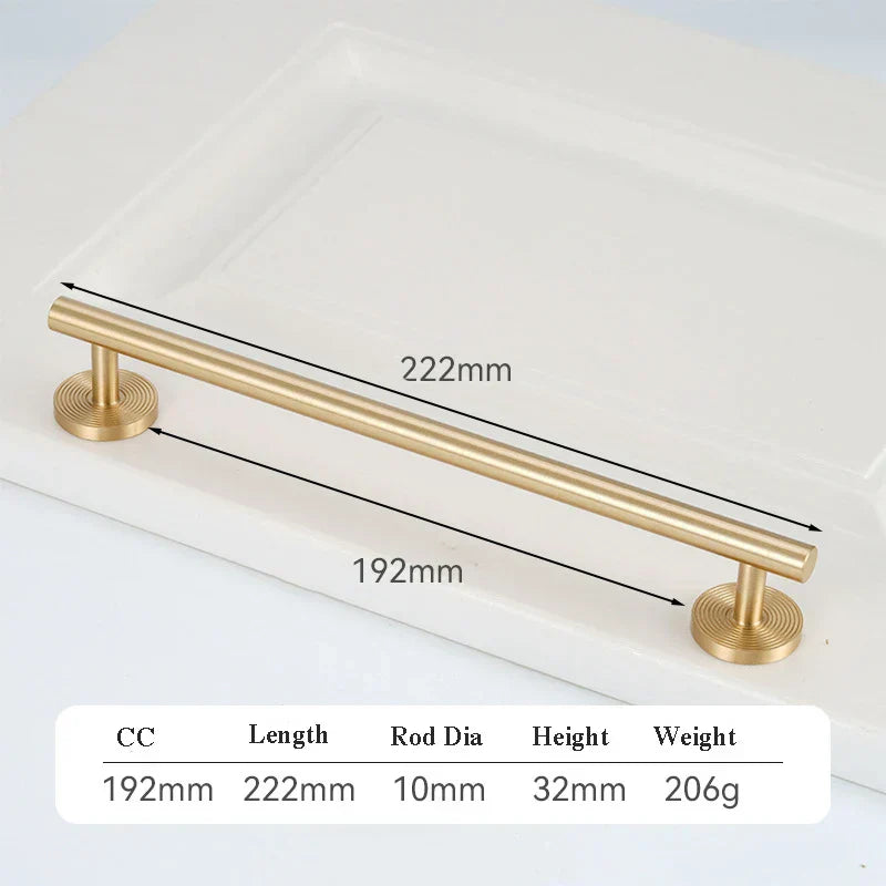 France Satin Gold Cabinet Handles – Solid Brass Kitchen Drawer Knobs and Door Pulls (130mm-510mm)