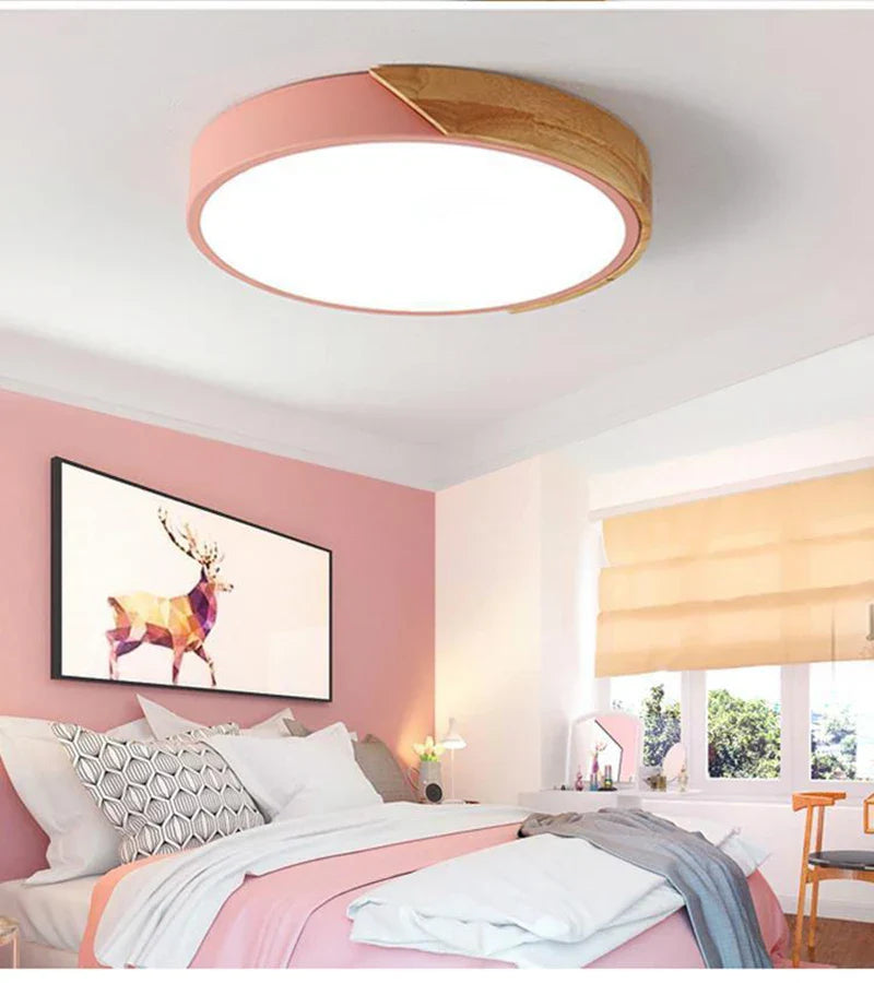 Macaron Round LED Ceiling Lamp - Modern Simple Atmosphere Lighting Fixture for Home Decor
