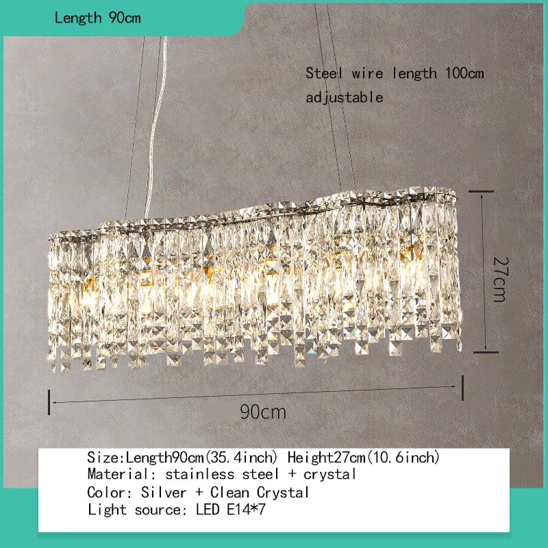 Elegant Chrome Stainless Steel K9 Crystal Chandelier - A Modern Luxury Lighting Fixture for Living Rooms, Bedrooms, and Dining Spaces