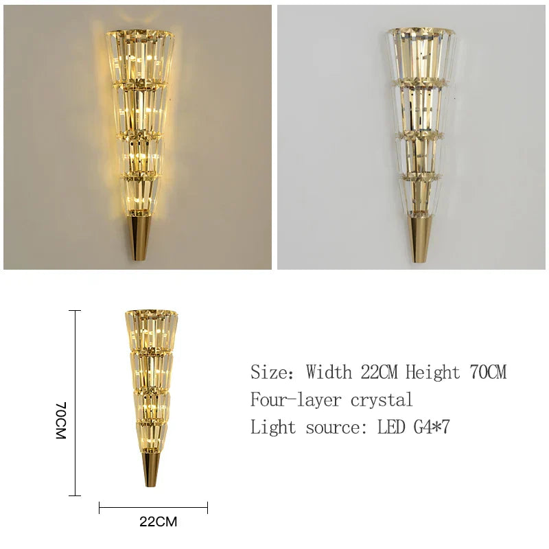 Logan - Nordic Crystal LED Wall Lamp - Elegant Lighting for Parlor, Bedroom, and Bathroom