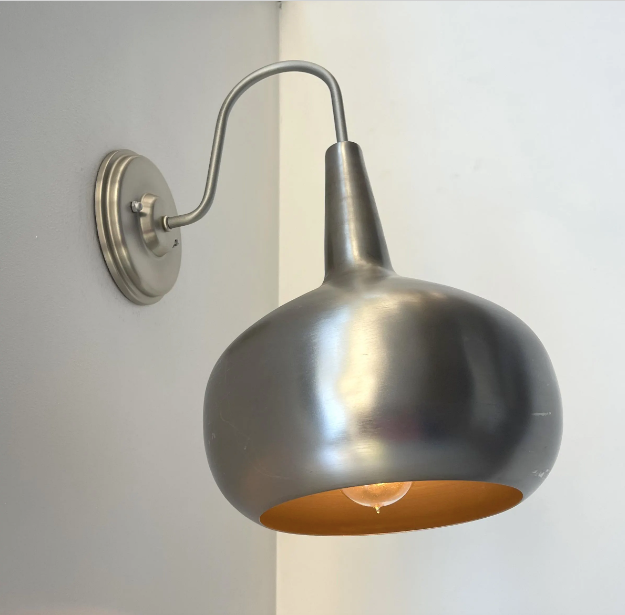 Polished Steel LARGE MODERN Wall Sconce Light Fixture