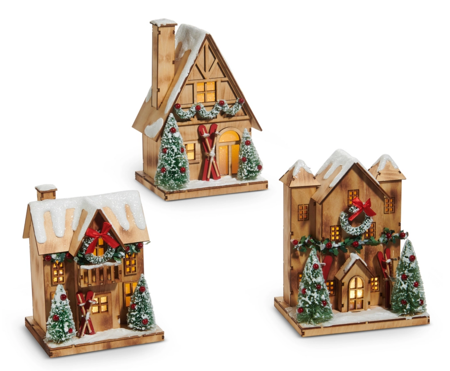 9" LIGHTED LODGE HOUSE
