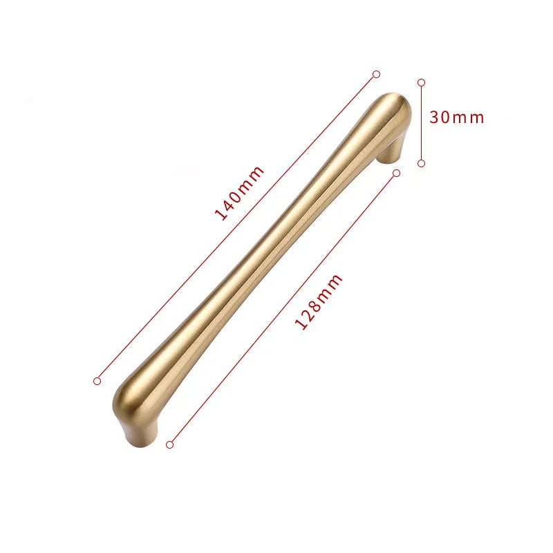 Solid Brass Cabinet Handles – Satin Brass Gold Bar Pulls and Knobs for Drawers and Wardrobes