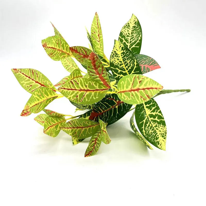 Dlight Decor 33cm Tropical Plant with Codiaeum and Scindapsus Leaves