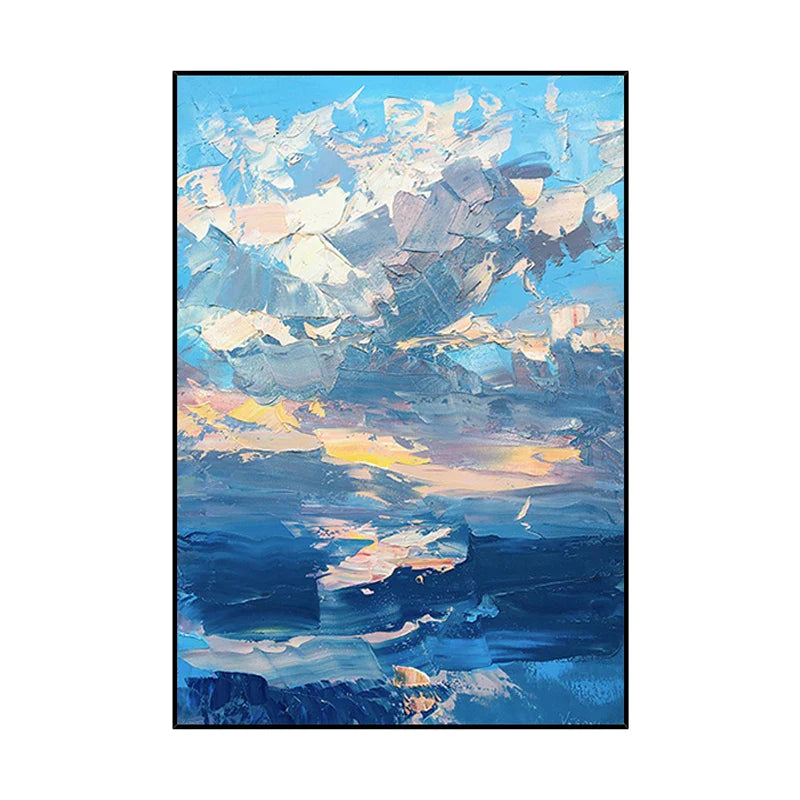 Gray yellow Oil Painting On Canvas Handmade Abstract Landscape Thick Oil Wall Art Hand Painted Large Sized Decoration Paintings
