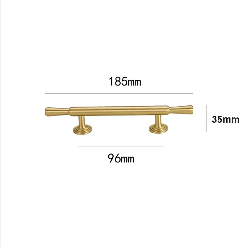 Brushed Gold Brass Cabinet Handles – Modern Knobs and Bar Pulls (50mm-280mm)