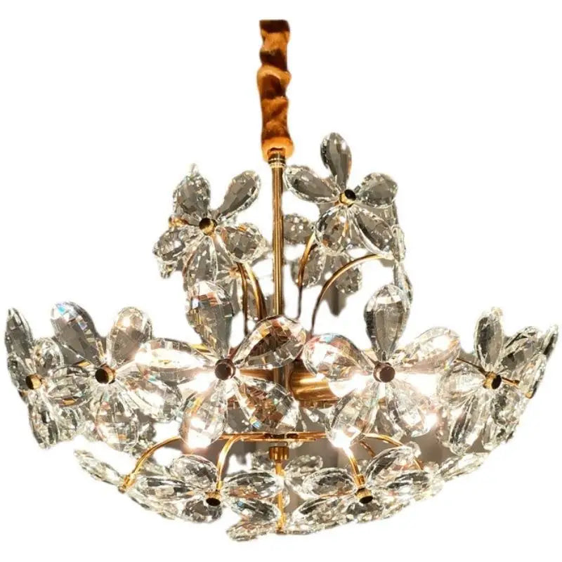 Elegant Crystal Flower Chandelier - New Style Dream with French Pastoral and American Retro Flair for Bedroom and Dining Room