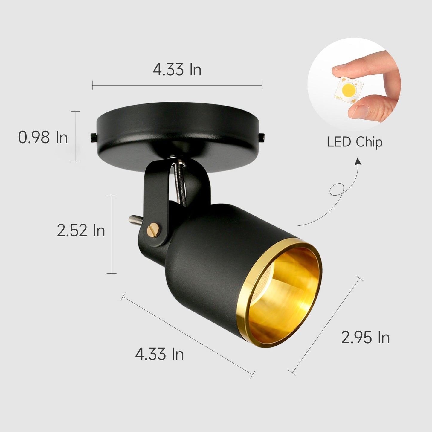 Emily's Nordic LED Ceiling Spotlight - Adjustable 60° Surface Mounted Light