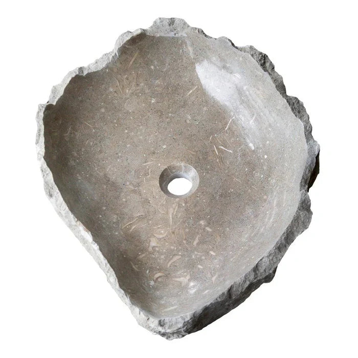 Seagrass Fossil Limestone Rustic Above Vanity Bathroom Vessel Sink Polished Interior Rustic Exterior