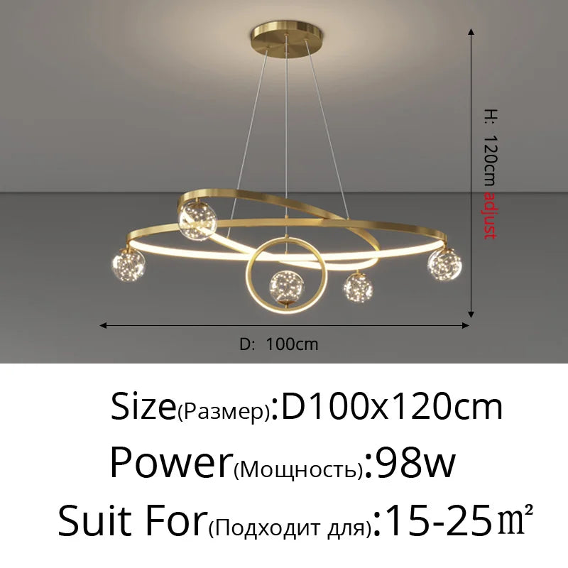 Nordic Minimalist Chandelier - Starlit Elegance for Dining, Bedroom, and Living Spaces