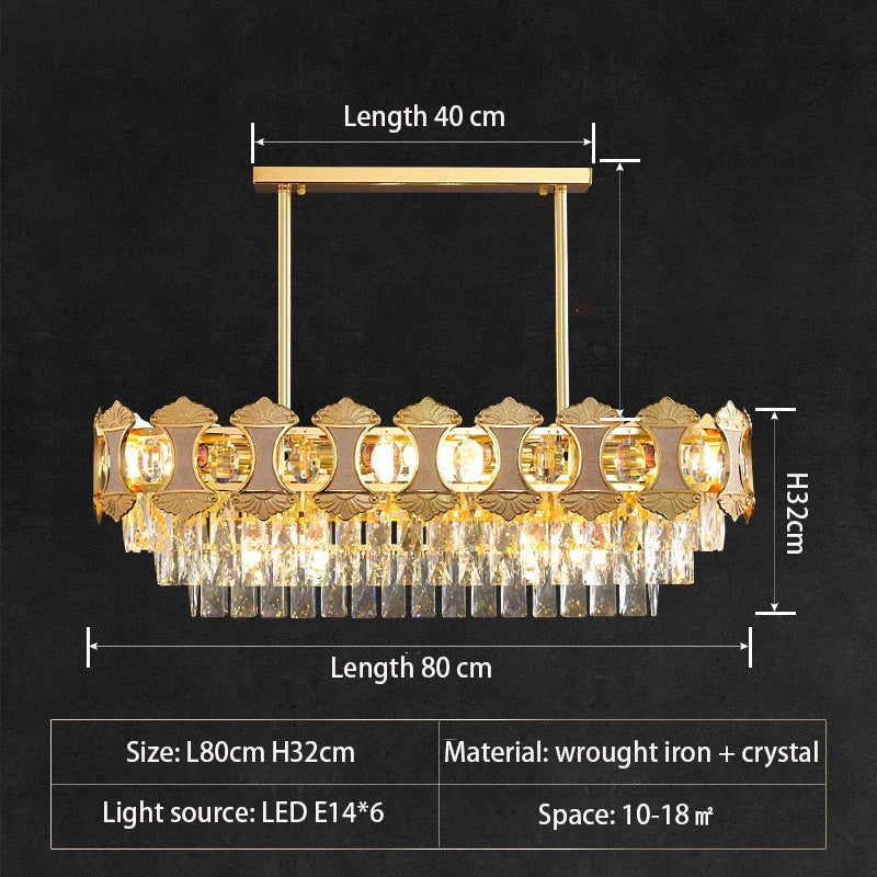Elegant Golden Crystal Chandelier - Perfect for Master Bedrooms, Living Rooms, and Dining Rooms, Creating an Atmosphere of Simplicity and Light Luxury