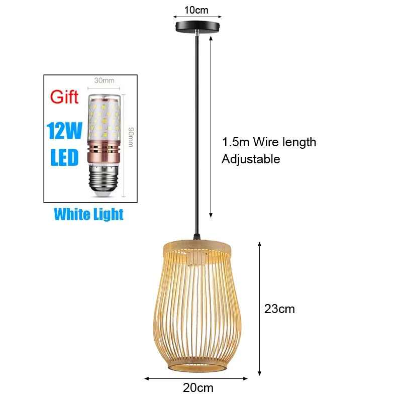 Zen Bamboo and Rattan Woven Chandelier - Exquisite Lighting for Chinese and Southeast Asian-Inspired Spaces