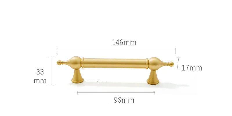 Satin Brass Cabinet Handles – Modern Ball Design Wardrobe Knobs and Drawer Pulls (French Style)