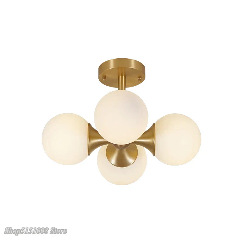 Modern LED Nordic Creative Glass Ball Ceiling Lamps - Magic Bean Bedroom Garnish Fixtures