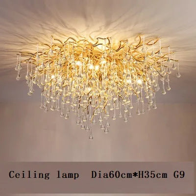 Maison - Modern Luxury Crystal Water Drop Pendant Light, Perfect for Living Rooms, Bedrooms, Hotels, Villas, and Indoor Decor