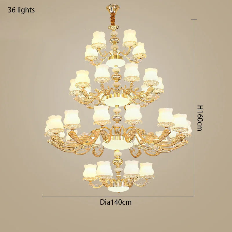 European Style Duplex Building Chandelier - Simple Elegance for Large Living Rooms, Hallways, and Staircases