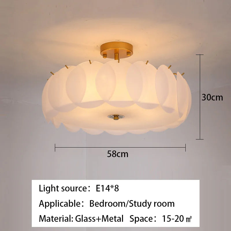 Modern Light Luxury Round Glass Ceiling Chandelier - Ideal for Living Room Decoration, Bedroom, Study, and LED Indoor Lighting for Home