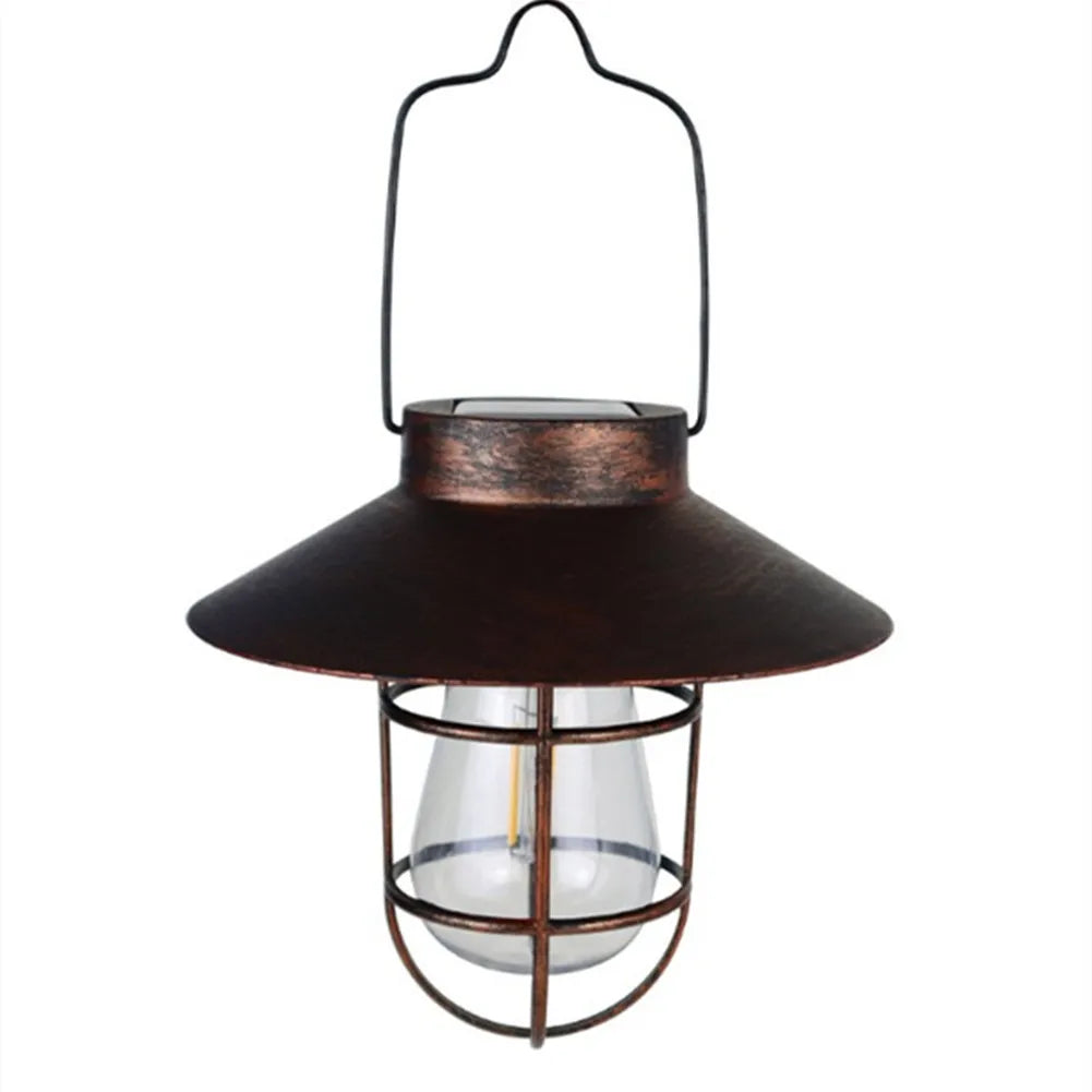 LED Solar Light Retro Solar LED Oil Lamp Portable Solar Candle Light Flickering Flameless Outdoor Hanging Lantern Garden Decor