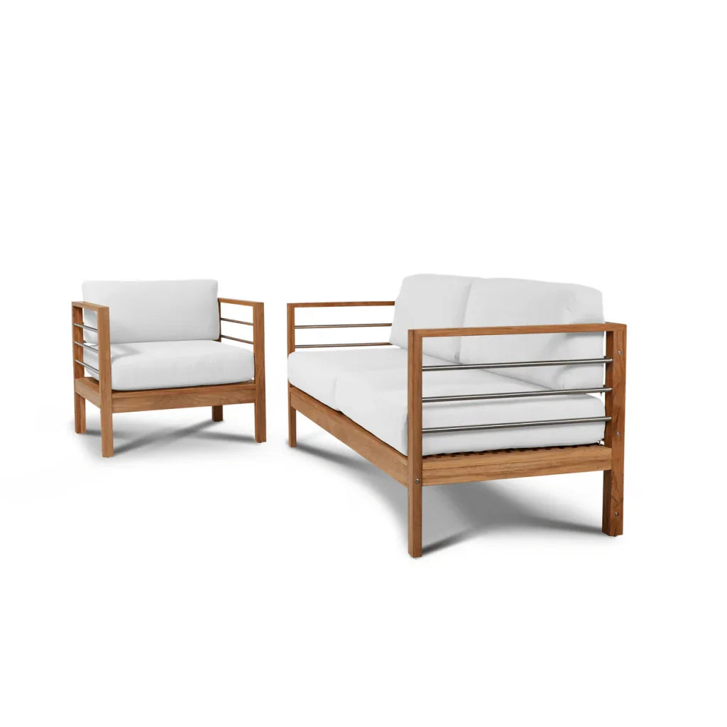 SoHo Three Person Patio Sofa with Sunbrella Cushions