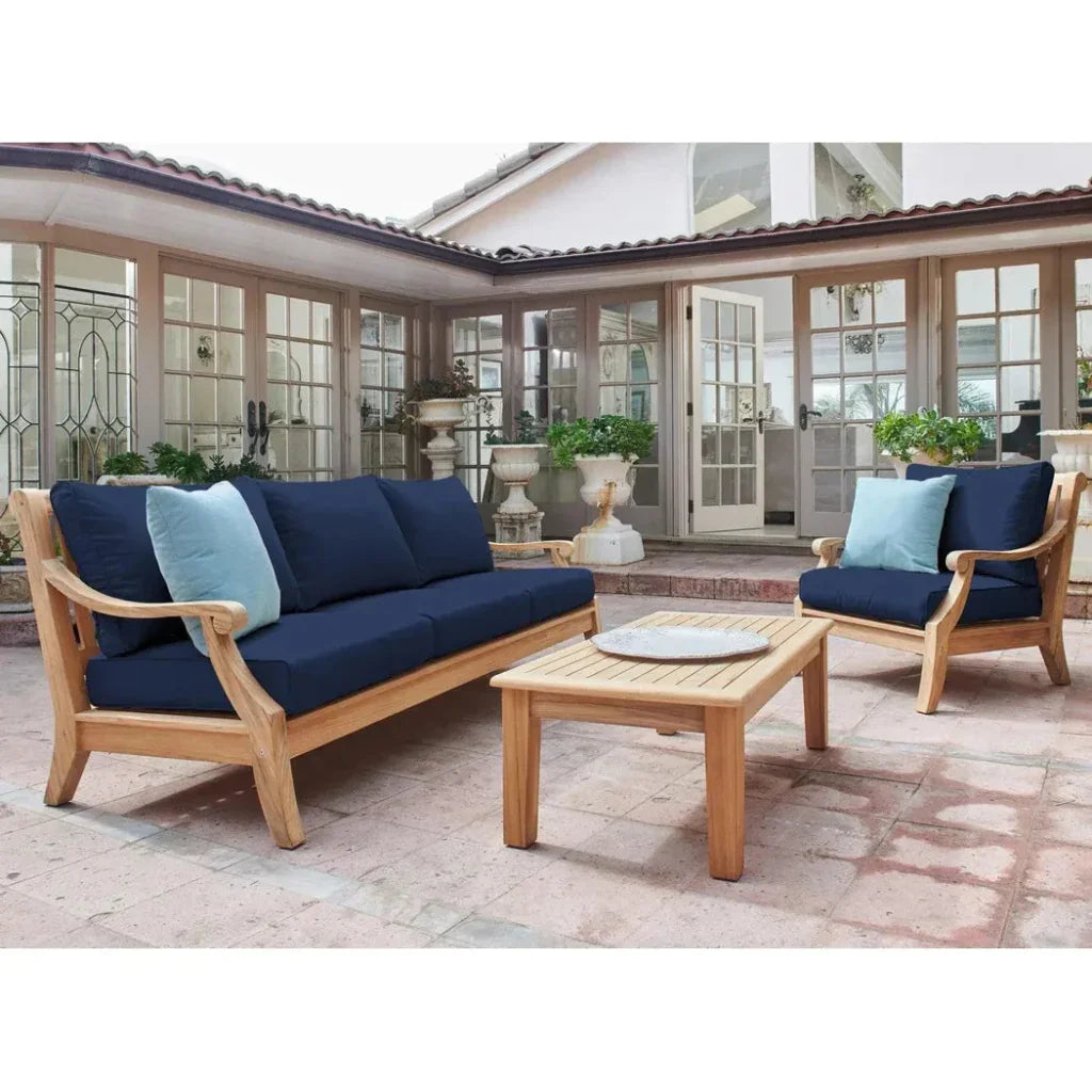 Sonoma Teak Deep Outdoor Club Chair Sunbrella Cushion