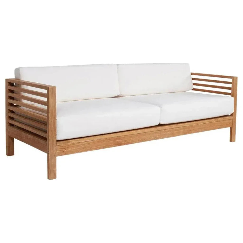 Summer 3-Person Teak Outdoor Couch Sunbrella Cushions
