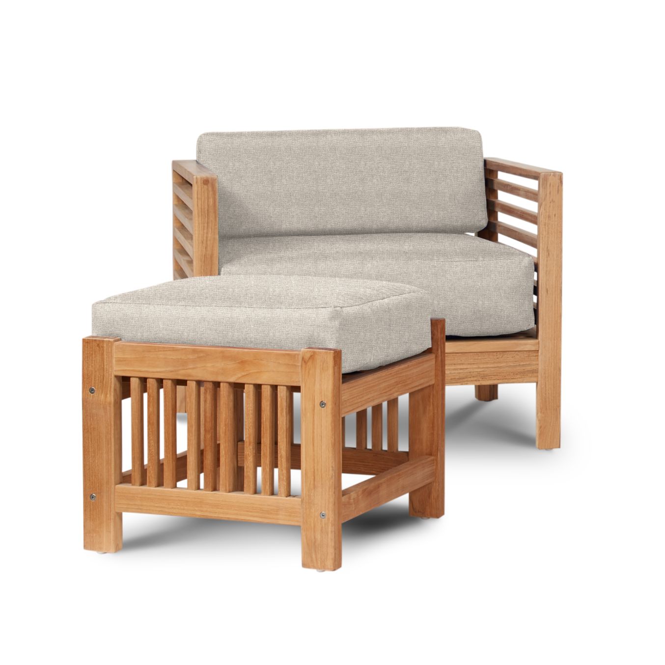 Summer Teak Outdoor Ottoman Sunbrella Cushions