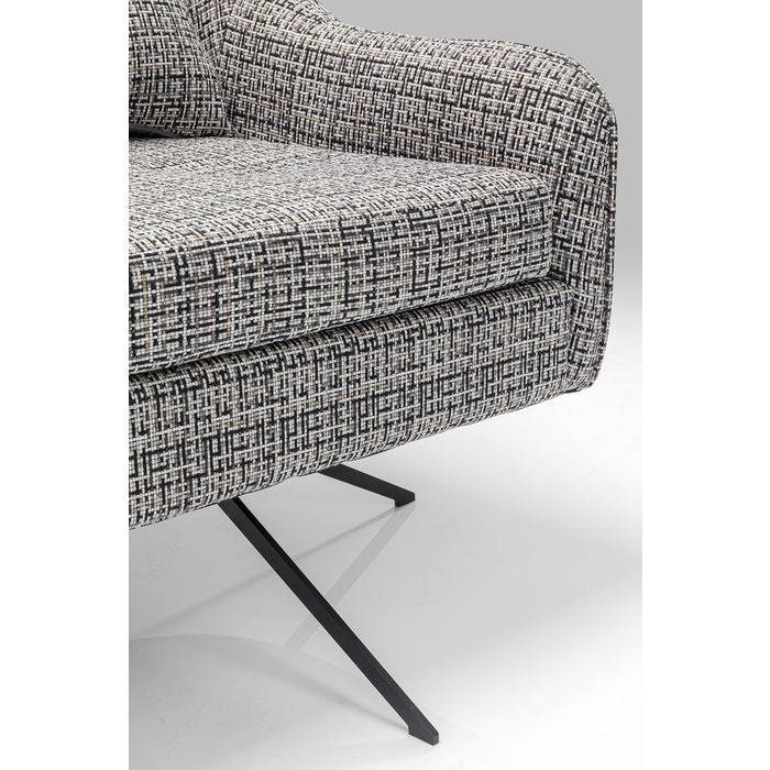 Swivel Armchair Iceland Black White